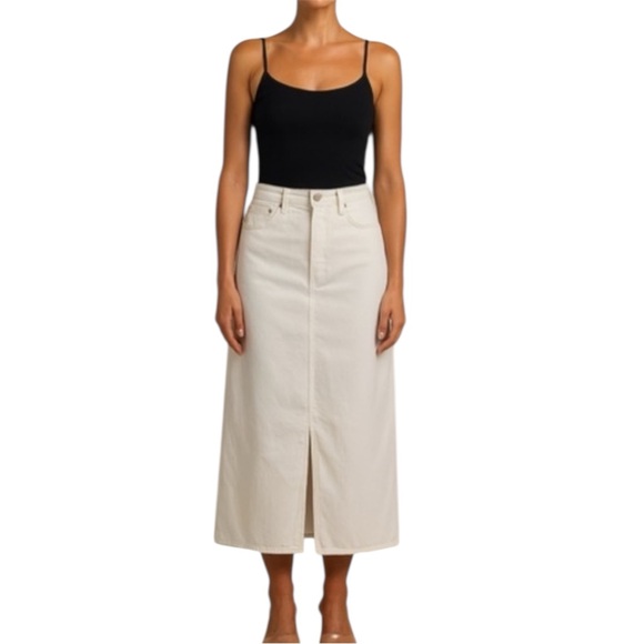 Oat New York Dresses & Skirts - Oat New York Split Hem Ecru Denim Maxi Skirt Women's 12